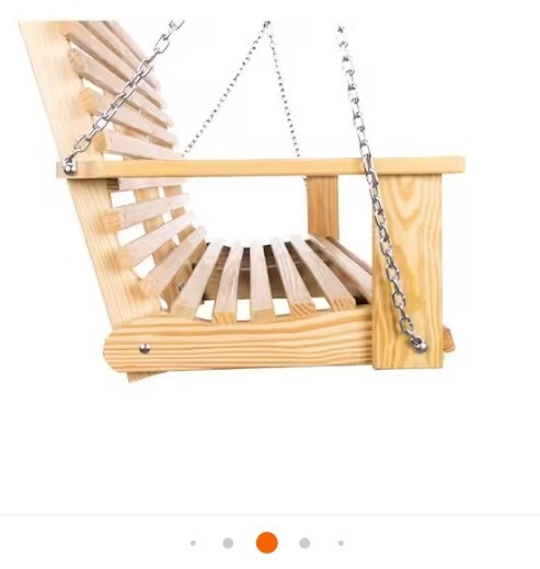 Solid Pine Chain Swing 450 Lbs Capacity (26in×51in×25in) - PALMETTO CRAFT gallery