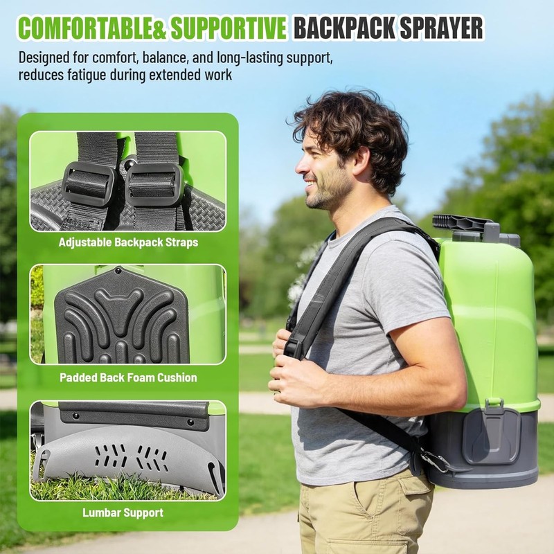 Battery Powered Backpack Sprayer 4.2 Gallon, 120 PSI Electric Garden Sprayer Com gallery