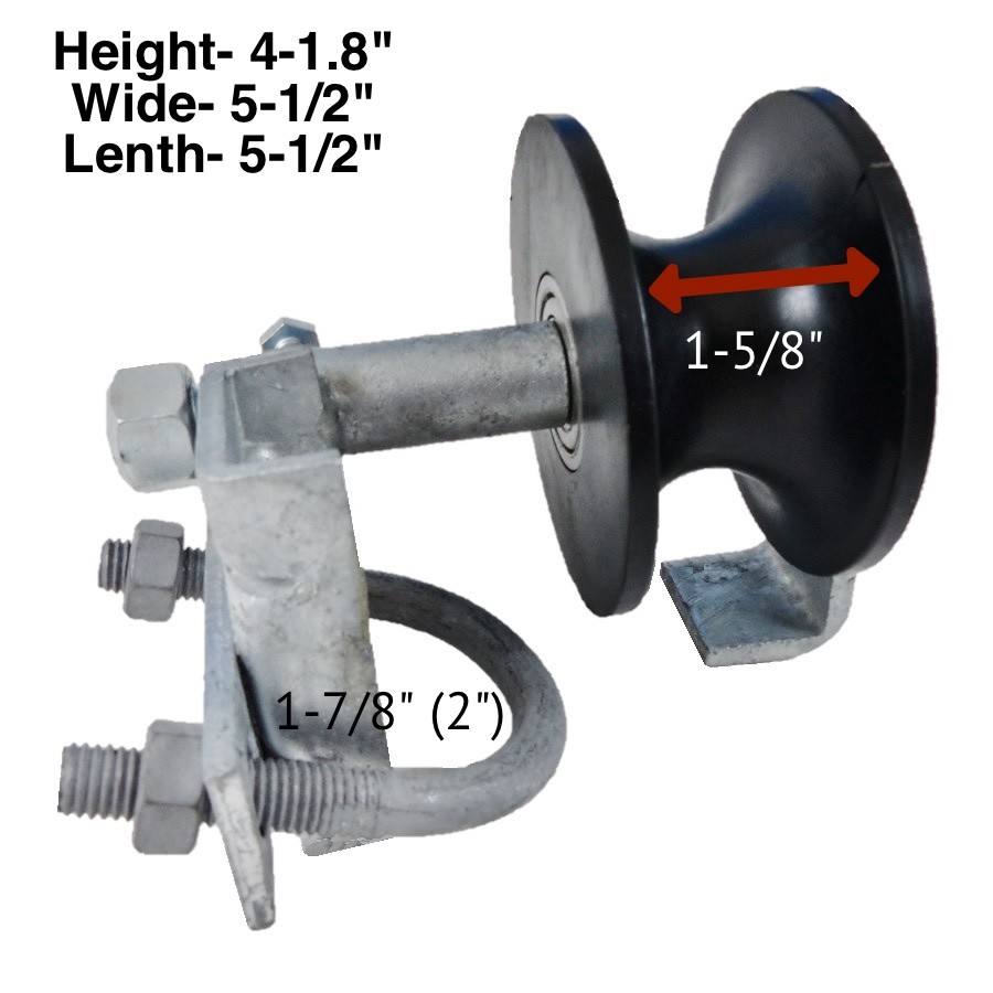 Chain Link Rolling Gate NYLON TRACK ROLLERS: 2" Frame x 1-5/8" Track Pipe Wheel gallery