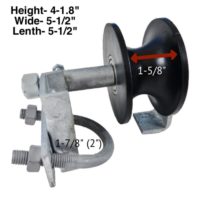 Chain Link Rolling Gate NYLON TRACK ROLLERS: 2" Frame x 1-5/8" Track Pipe Wheel gallery