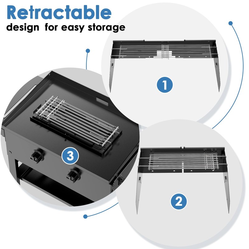 Universal Griddle Wind Guard and Warming Rack Set for Griddle From 28" to 36"... gallery