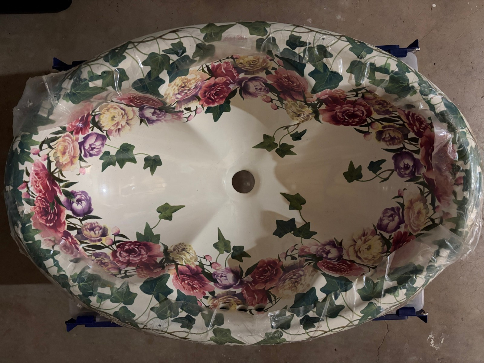 Kohler Peonies & Ivy Artist Edition Drop In Bathroom Sink NEW K-14270 / K-14173 gallery