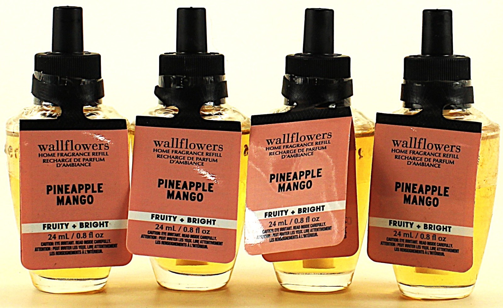 QTY 4 - Bath & Body Works PINEAPPLE MANGO Wallflowers Home Fragrance Oil Refills gallery
