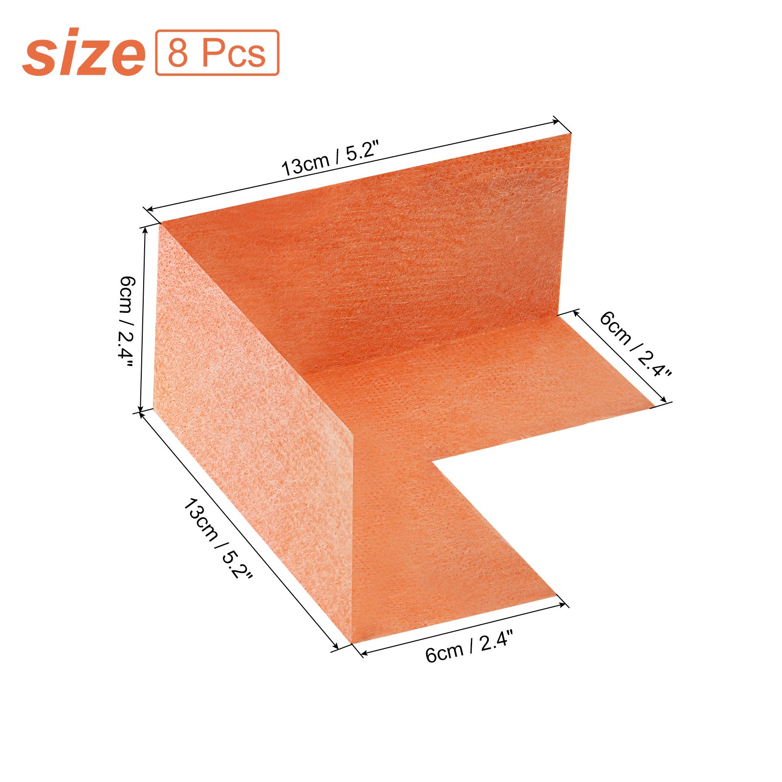 8pcs Inside Waterproofing Corner Shower Polyethylene Seamless Orange (Inside) gallery