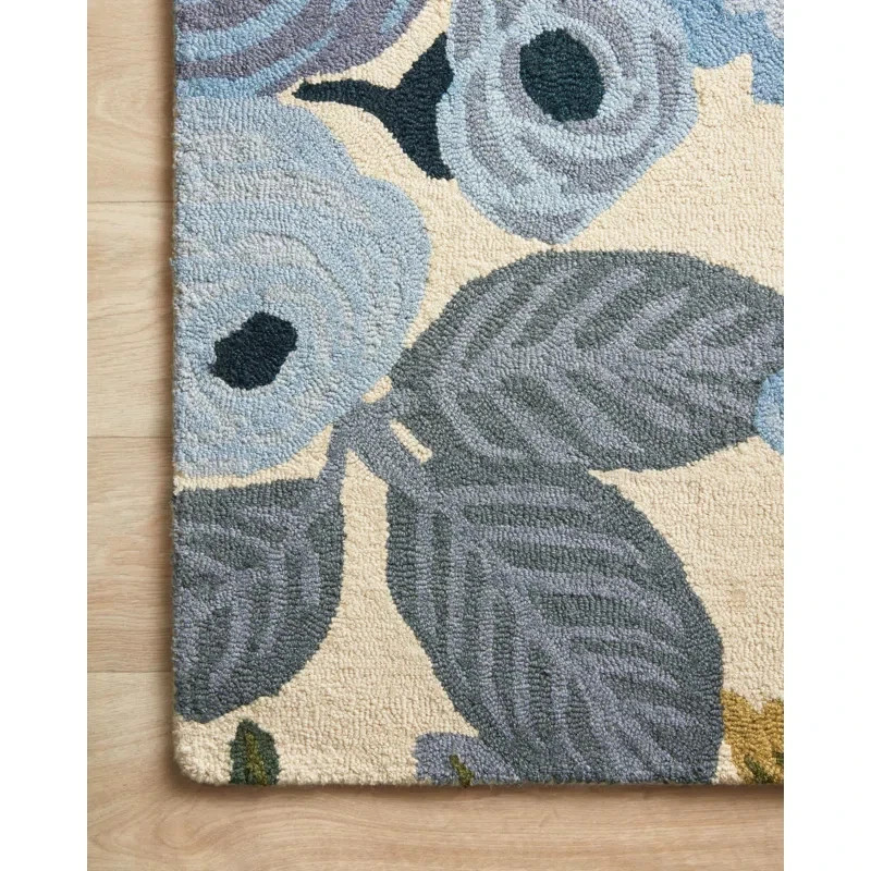 Floral Loop rug | Wool Area Rug | Bedroom - Living Room Rug | Designer Rugs gallery