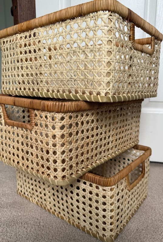 The Container Store Small Rattan Baskets (Set of 3) gallery