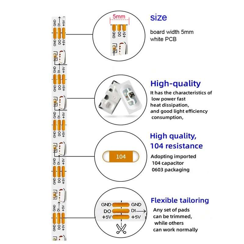 SK6812 4020 LED Side Emitting Thin Light Tape LED Strip RGB WS2812B Addressable gallery