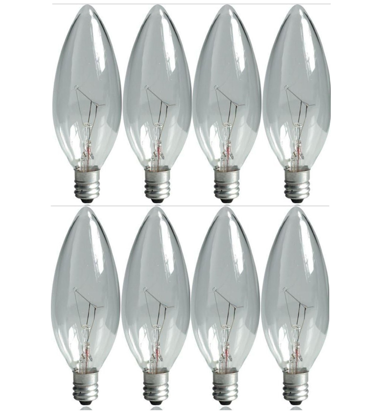 8 GE 60w Decorative B Type Multi Use Candelabra Base 540 Lumen Crystal Clear 8PK gallery