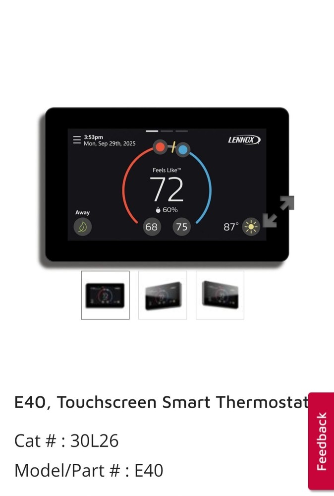 Lennox E40 Smart Thermostat