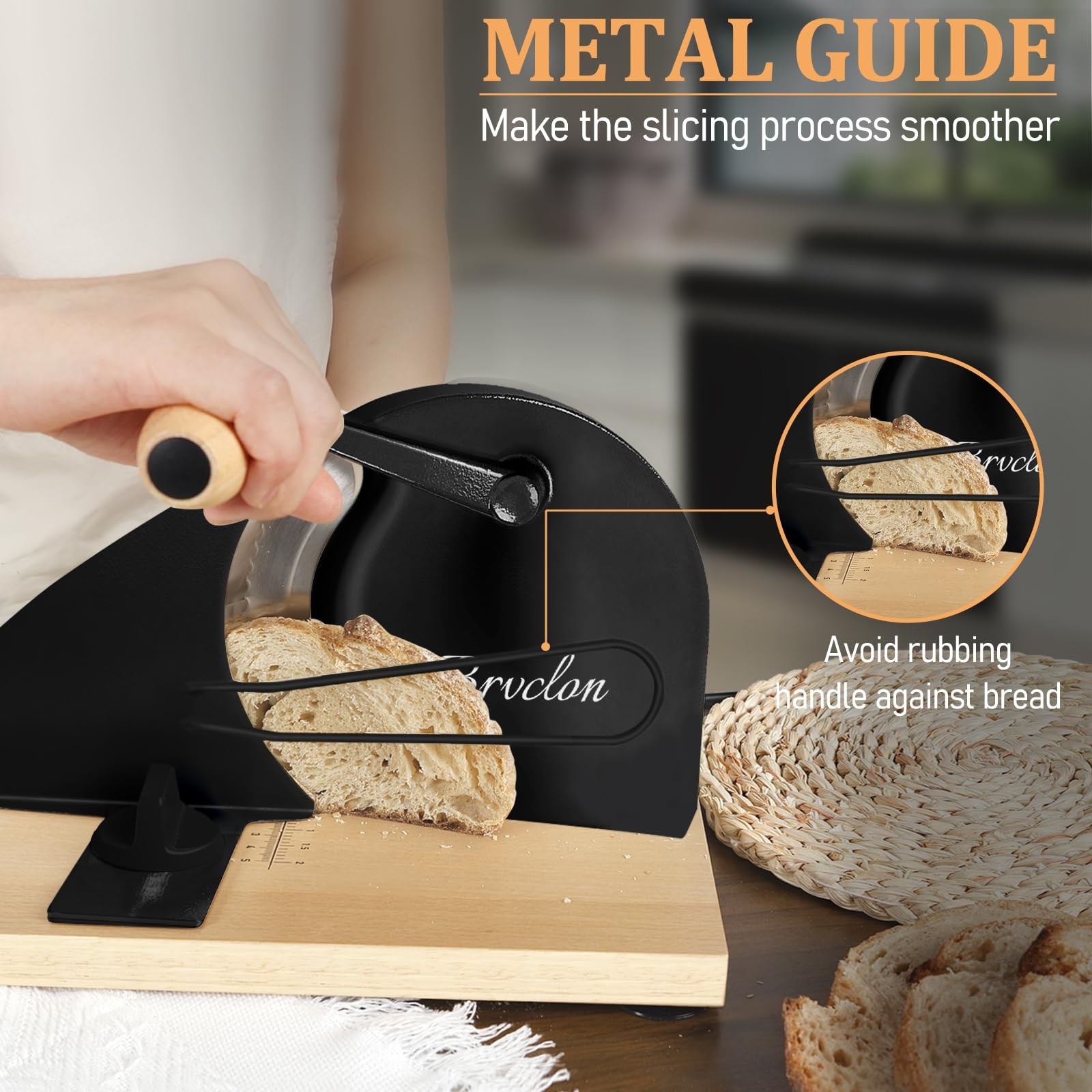Manual Bread Slicer Adjustable Thickness Stainless Steel Blade MBQPJ Brvclon gallery