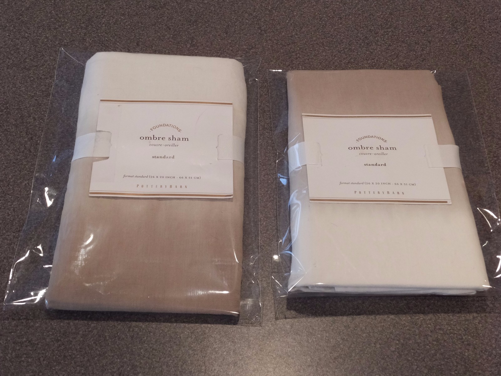 NEW 3PC Pottery Barn Ombre Linen Queen Duvet w 2 Std Shams gallery