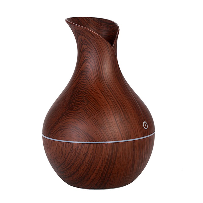 Essential Oil Diffuser Humidifier Aromatherapy Walnut Wood Grain Vase Aroma LED gallery