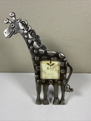 RAJ Silver tone Giraffe Picture Frame Holds 1.5″ X 1.5″ Photo 6 in High