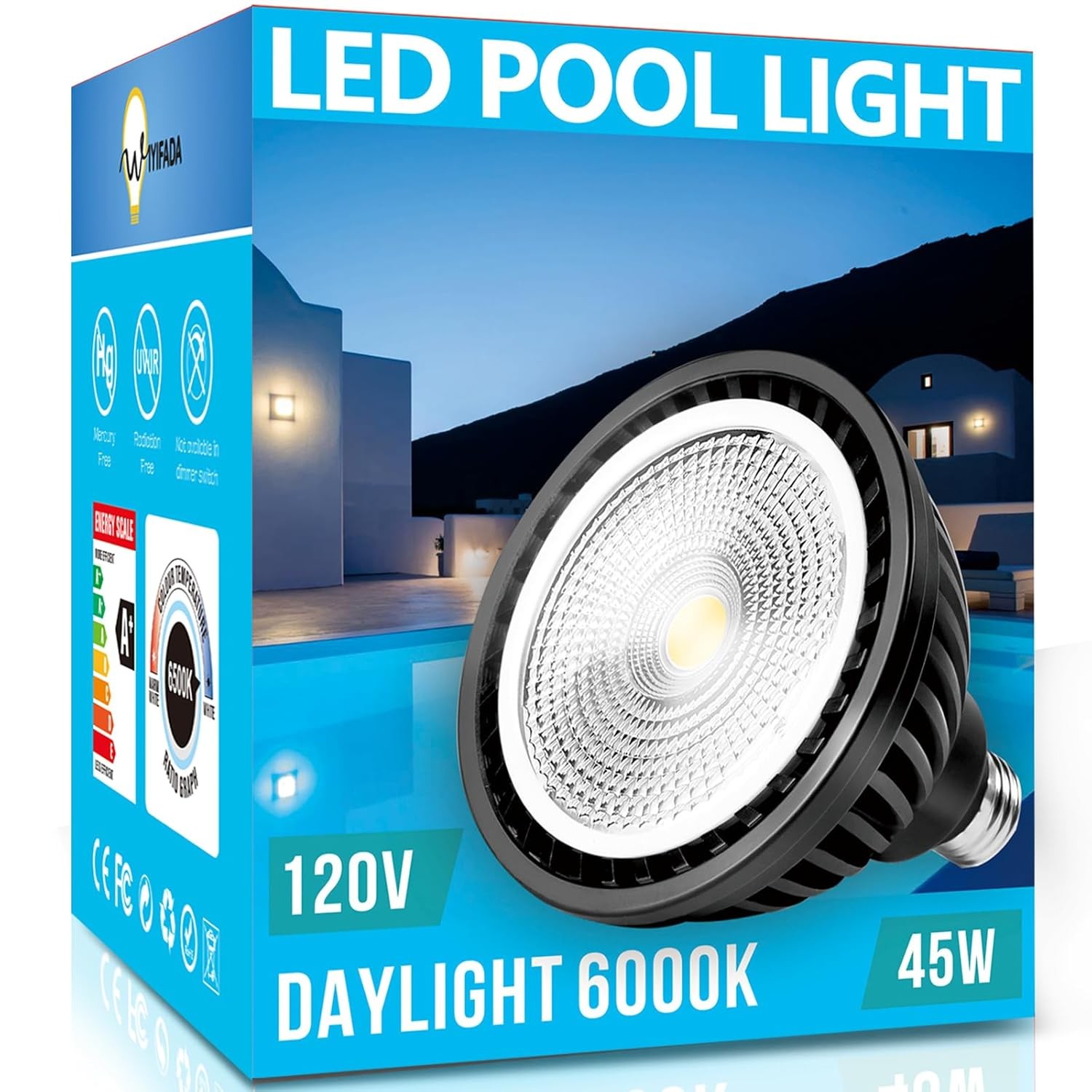 45W 120V 6000K LED Pool Light Bulb for Inground Pools Replacement Daylight White gallery
