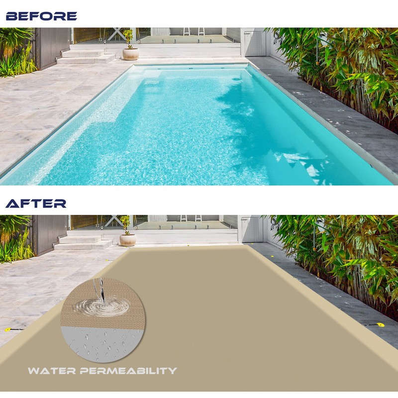 Rectangle Winter Pool Cover Sand Heavy Duty Safety for Inground Swimming Pool gallery