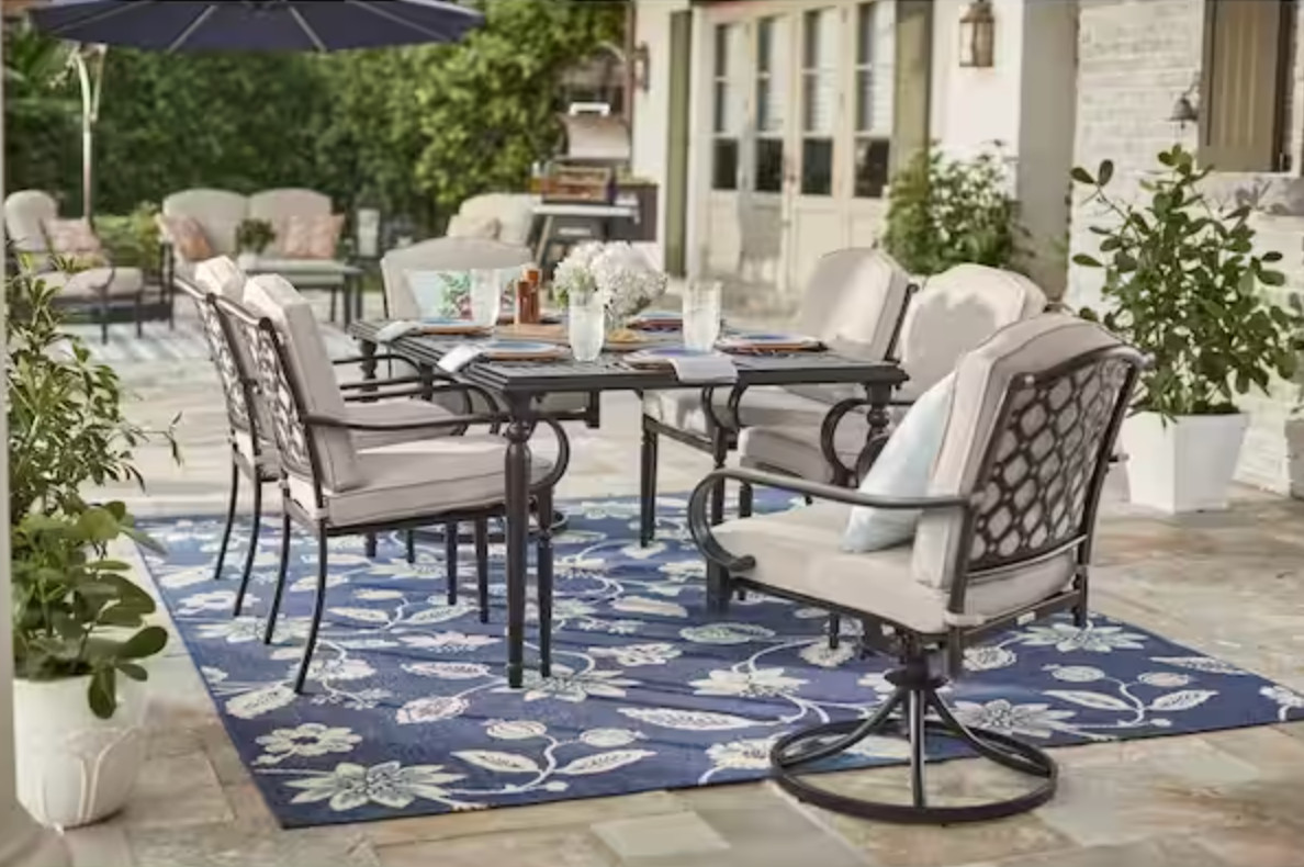 Hampton Bay Laurel Oaks CushionGuard Midnight Dining Chair Slipcover Set gallery