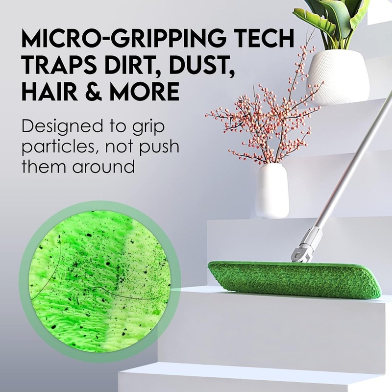 18" Microfiber Mop Pads 4 Pack, Reusable Washable Cloth Mop Head Replacements gallery