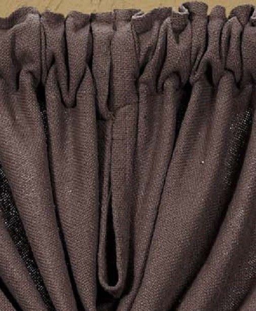 Burlap Chocolate Brown 100% Cotton Rustic Country Primitive Balloon Valance 60"W gallery