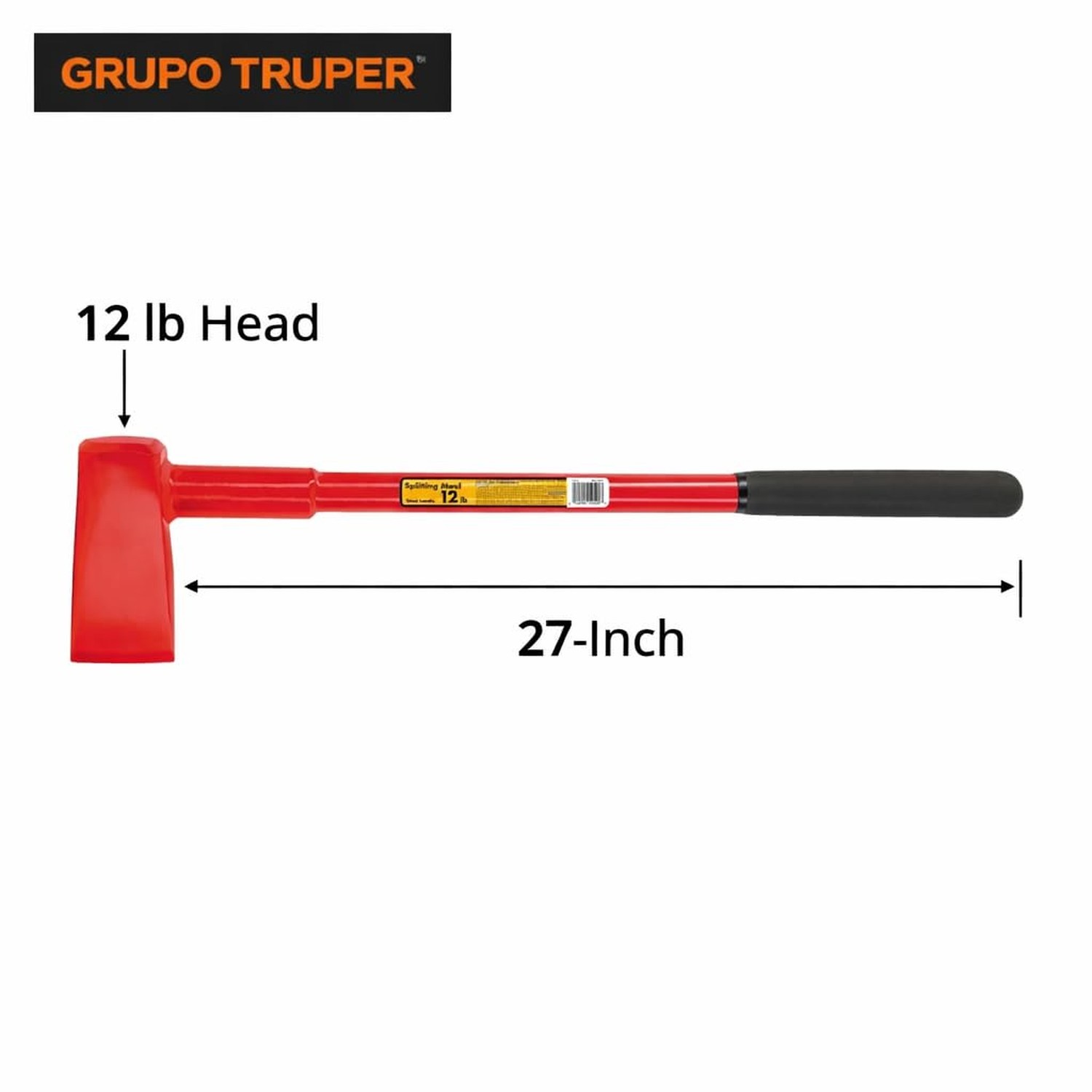 Truper 12 lb Splitting Maul, 27-Inch High-Strength Steel Handle, 9-Inch Non-S... gallery