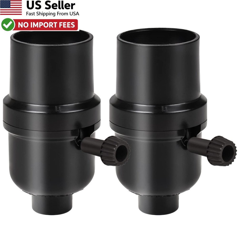 Venforze 3 Way Lamp Socket Replacement E26 Base UL Listed Black 2 Pack FROM USA