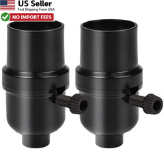 Venforze 3 Way Lamp Socket Replacement E26 Base UL Listed Black 2 Pack FROM USA