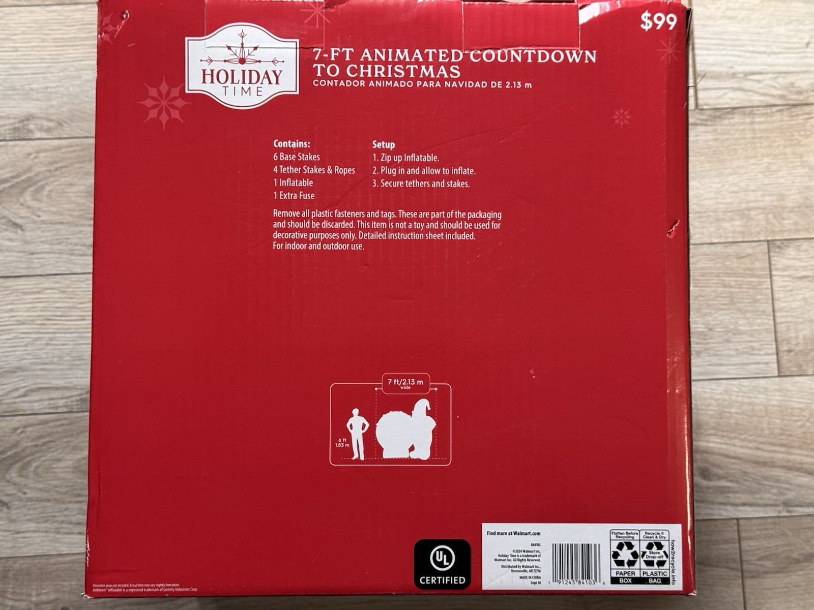 Holiday Time Inflatable "Animated Countdown To Christmas" 7 Ft Clock Spins New gallery