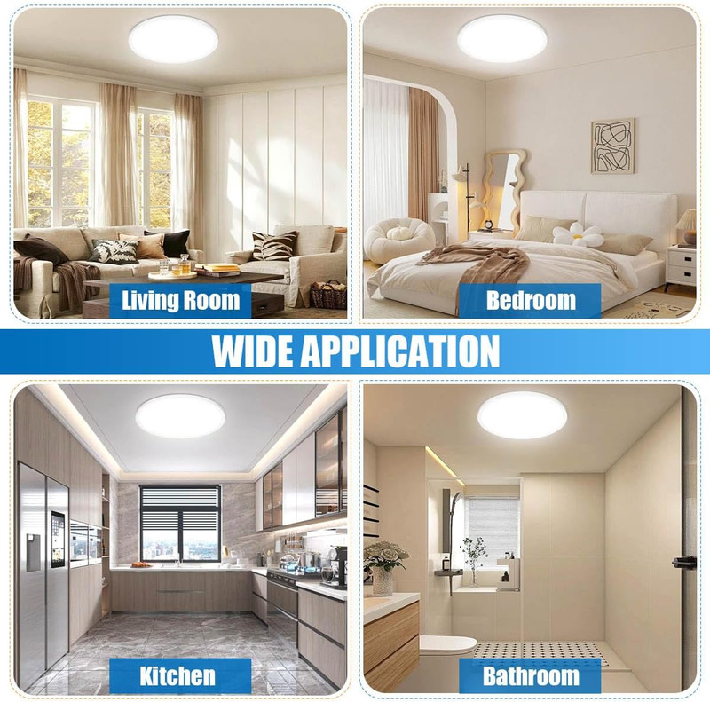 LED Flush Mount Ceiling Light 4-Pack, 18 Inch Thin round Flat Panel Light 36W 46 gallery