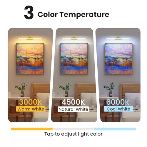 2 Pack 24" Gallery Picture Lights - 8000mAh Rechargeable 24IN 2Pack Brass gallery