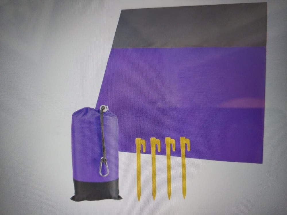 Lightweight & Compact Picnic-Beach Mat with Carrying Bag with Stakes Purple