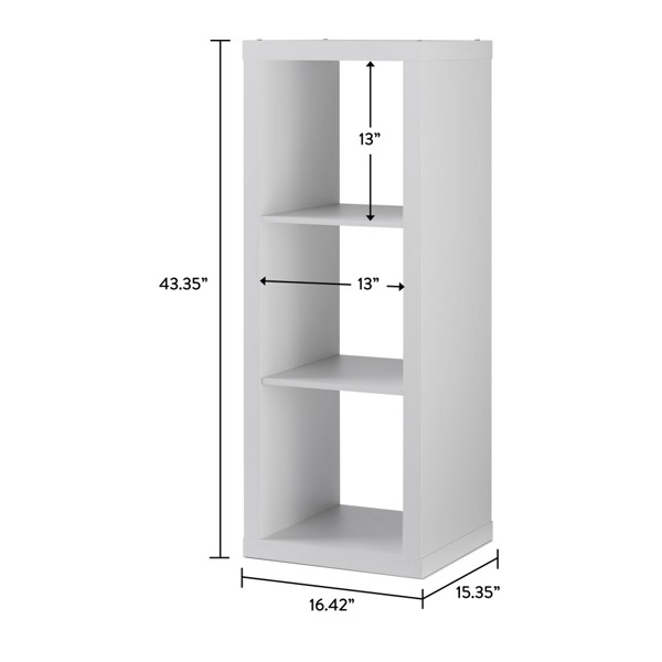 3 Cube Open Storage Cabinet Wooden Side End Table for Bedroom Living Room White gallery
