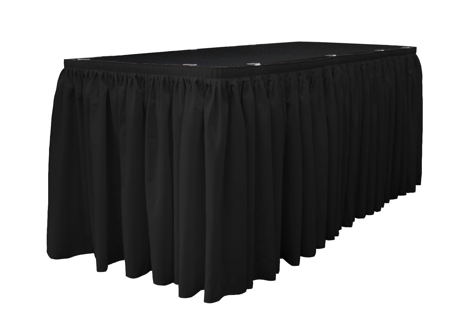 LA Linen Polyester Table Skirt 17-Ft L by 29 "H with 10 L-Clips. Made in USA gallery