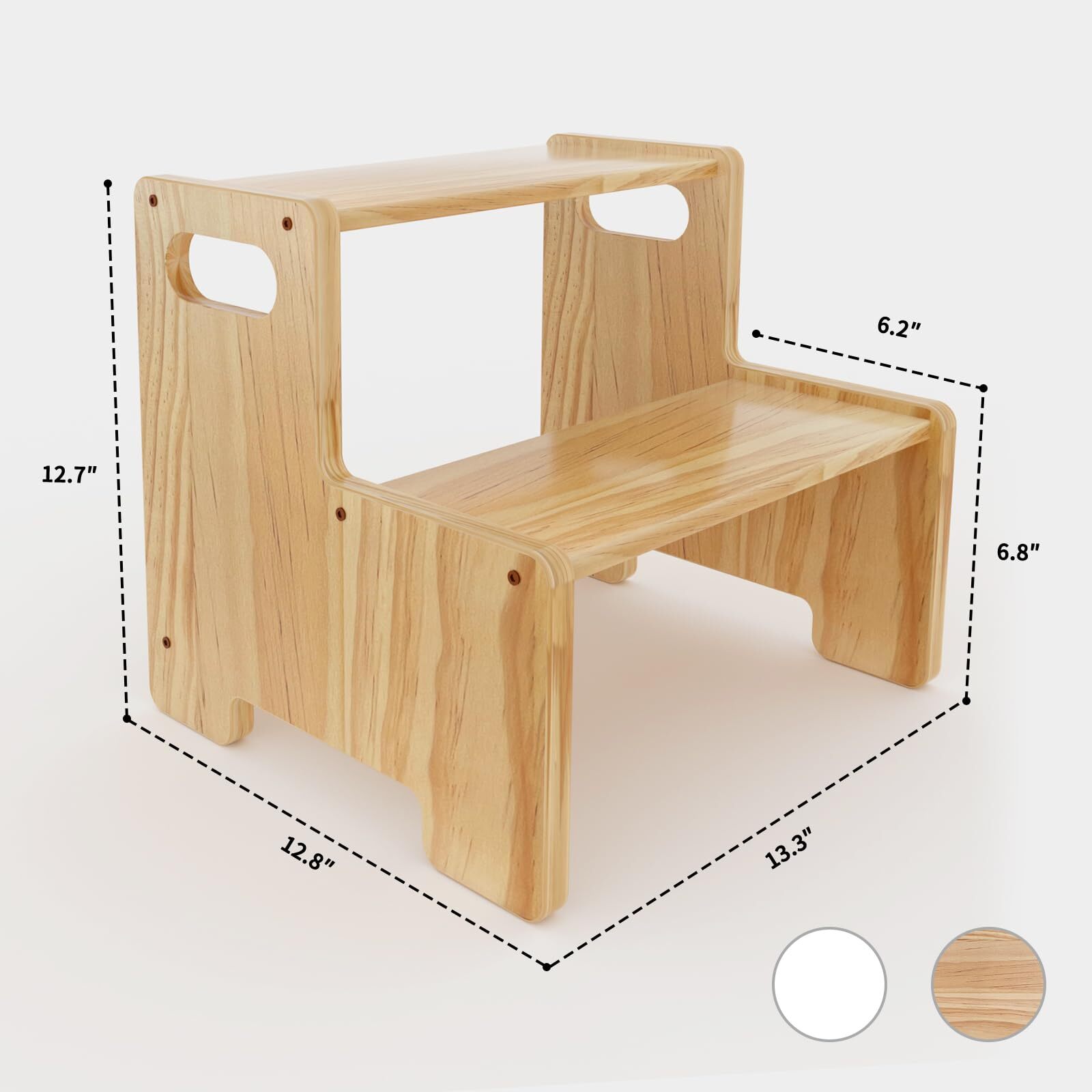Wooden Step Stooltwo Step Stool For Kidstoddler Montessori Stool Supports 300 Lb gallery
