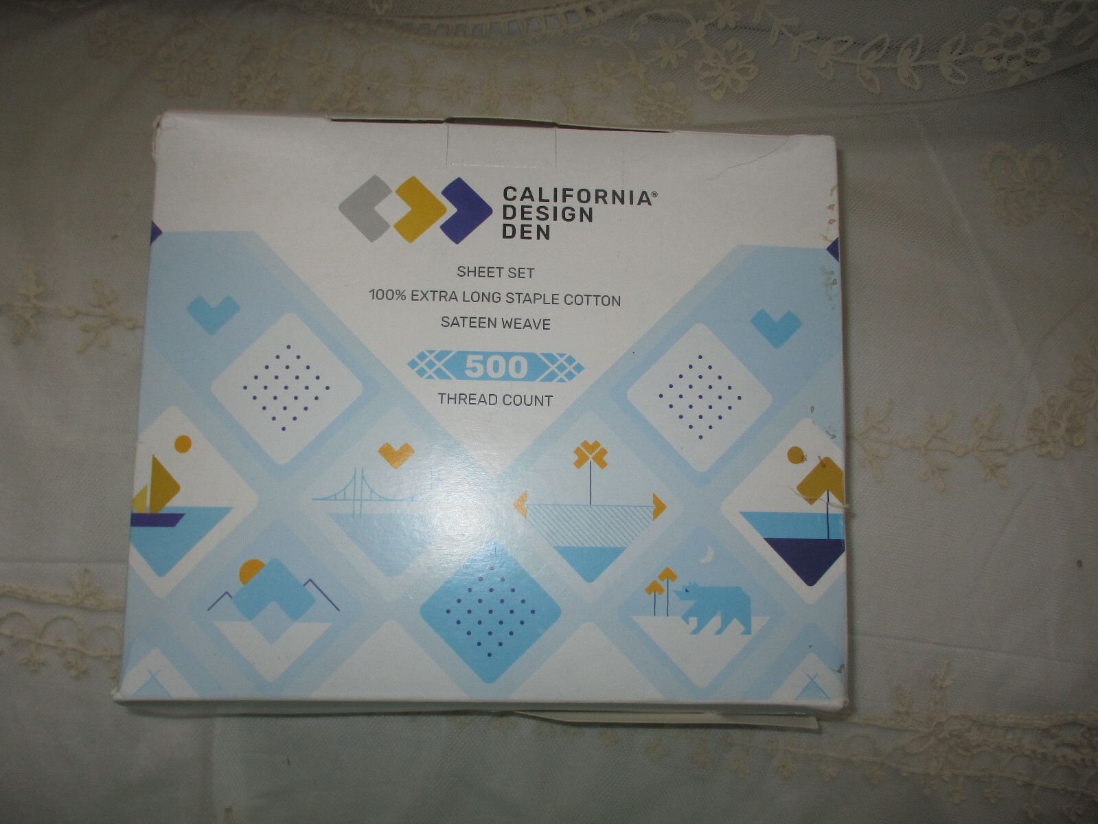 California Design Den 500 Thread Twin XL Solid 100 Cotton Sateen Sheet Set White gallery