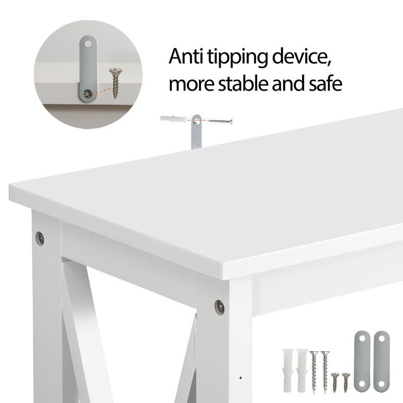 2-Tier Narrow Console Table for Entryway Storage Shelf Modern Accent Sofa White gallery