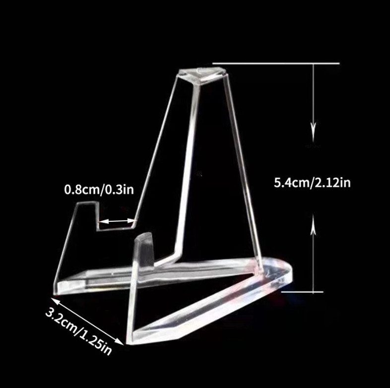 10pcs Transparent Acrylic Coin Display Stands Mini Easel Holders Collectibles gallery