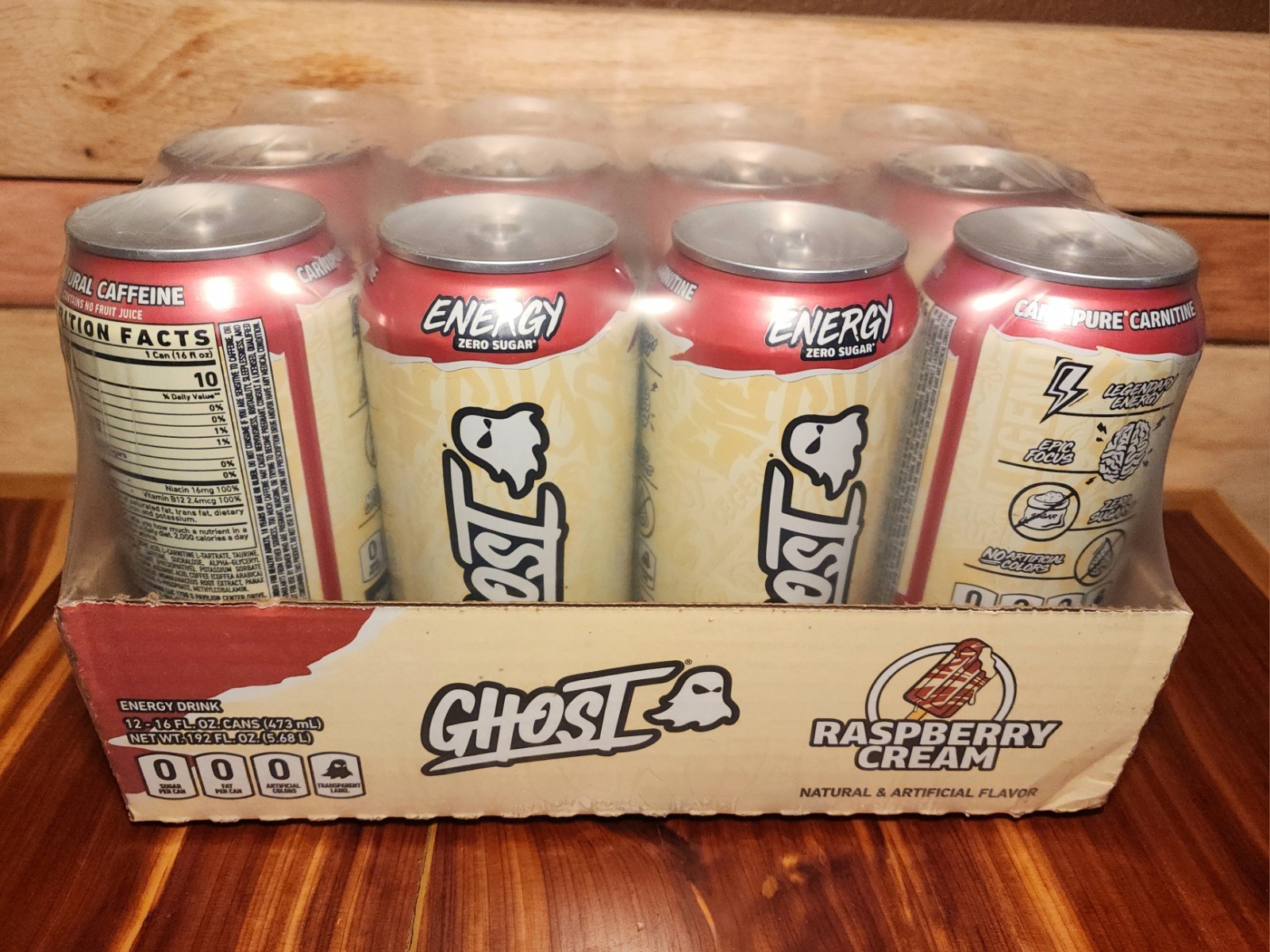 Case of 12 - GHOST ENERGY Raspberry Cream Energy Drink, 16 fl oz - EXP MAY 2027 gallery