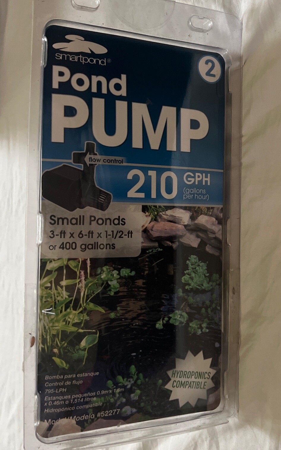 Smartpond Pond Pump 210 GPH Flow Control Model 52277 Small Ponds 400 Gal gallery