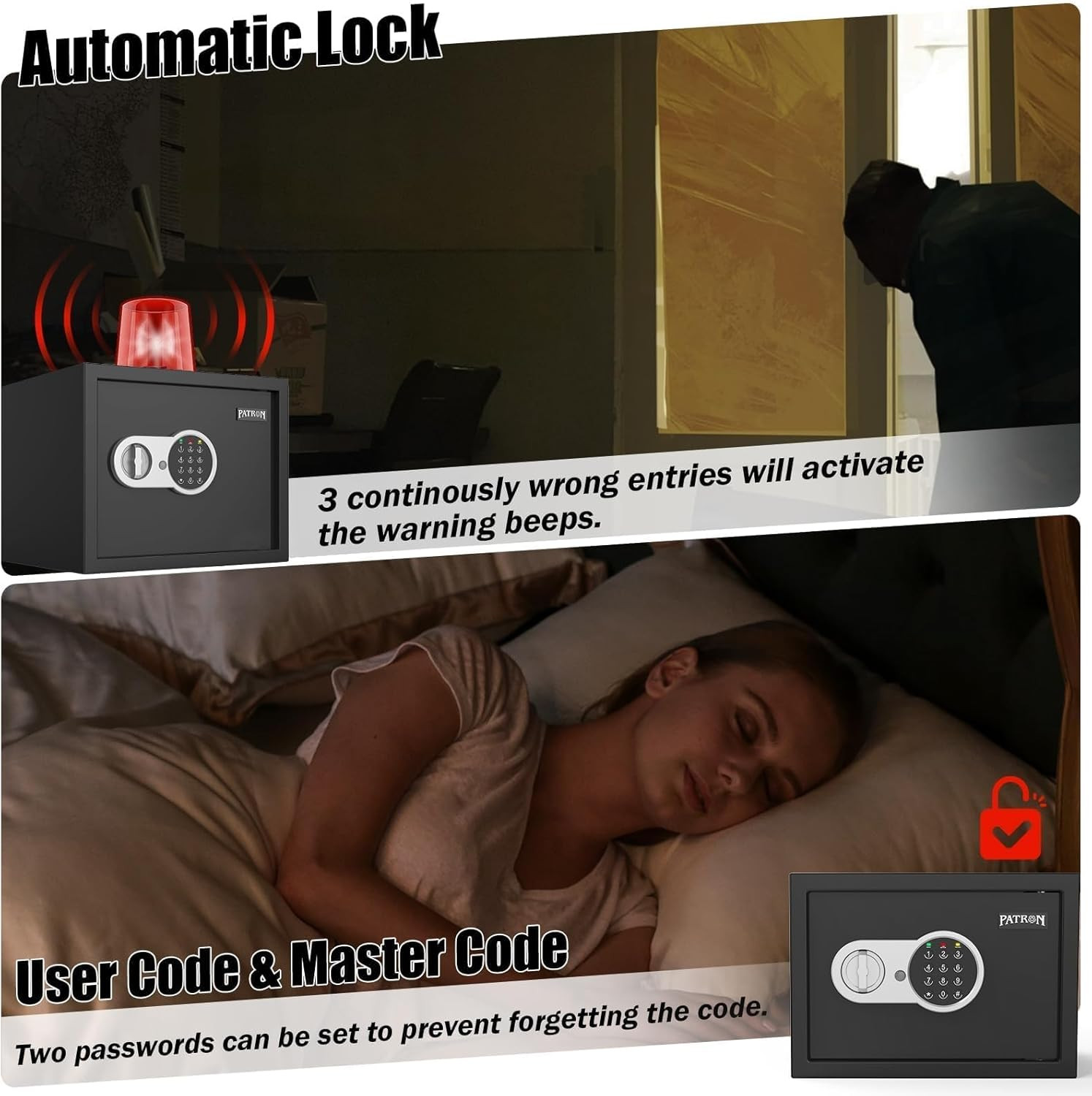 [ 1.2 Cu.Ft. ] Safe Box with Key,Digital Security Home Safe,Cabinet Safes for Mo gallery