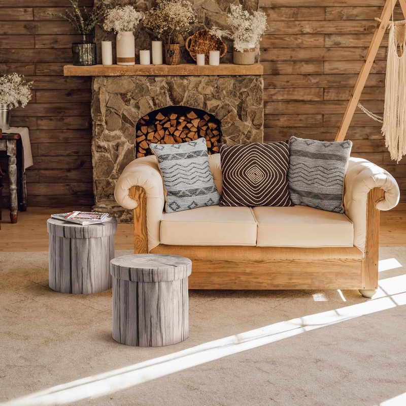 Tree Stump Stool, Storage Ottoman 15 Inch Fake Tree Stumps Log Stool Storage, gallery