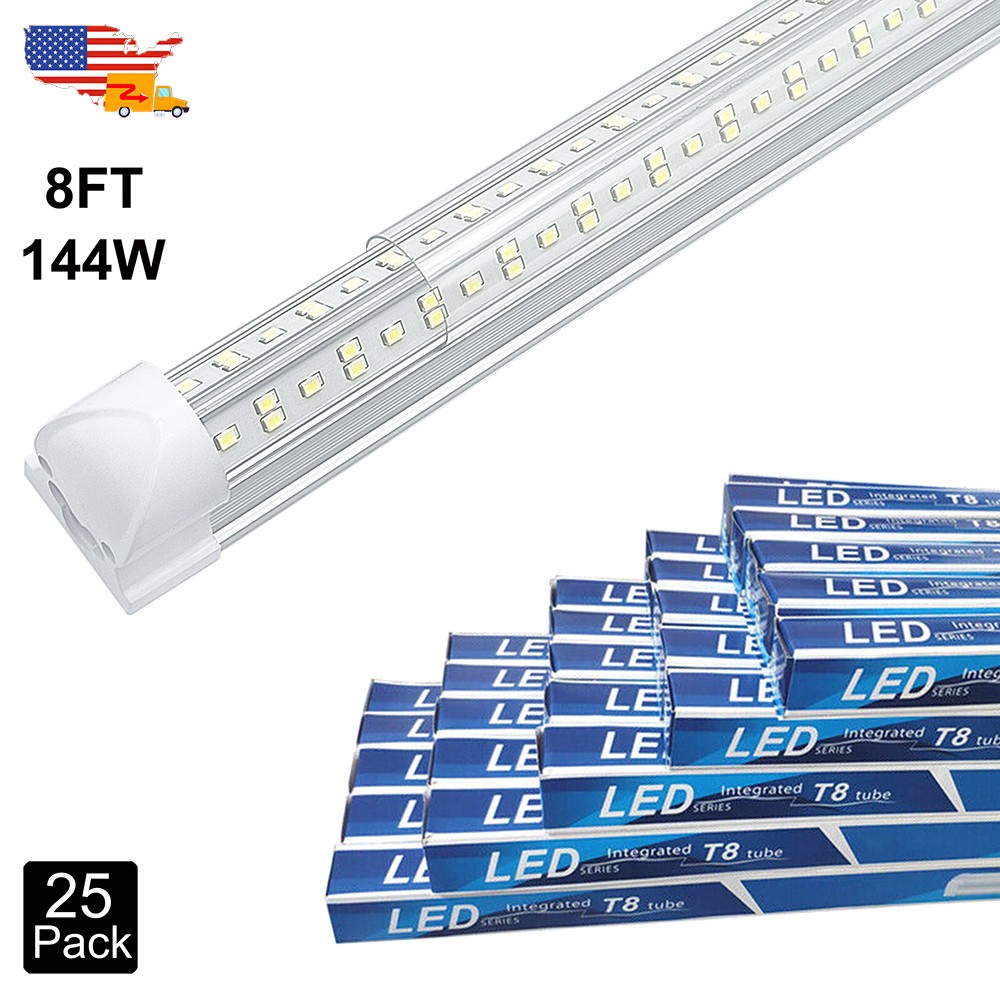 96 Inch Led Tube Light 25 Pack 144W 4 Row 8Ft Linkable Workshop Factory Fixture gallery
