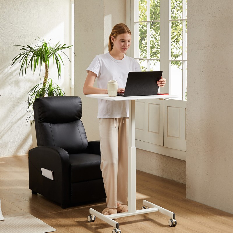 Adjustable Height Mobile Laptop Standing Desk with Wheels - Sit to Stand Desk gallery