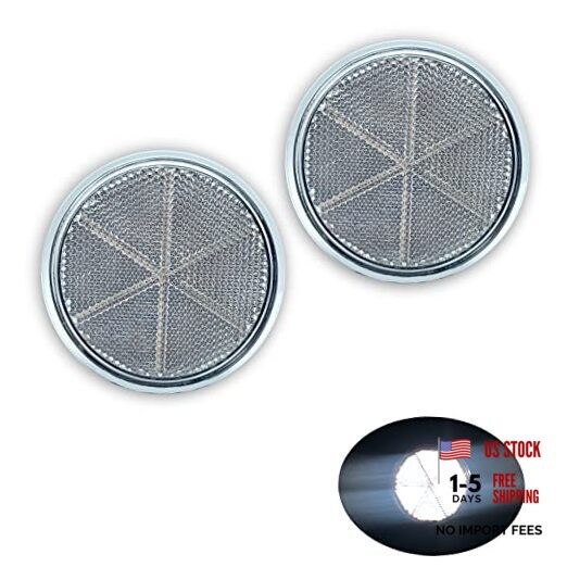 EMARK/DOT/CCC 2pcs Round Reflector Self Adhesive Stick on Trailer White gallery