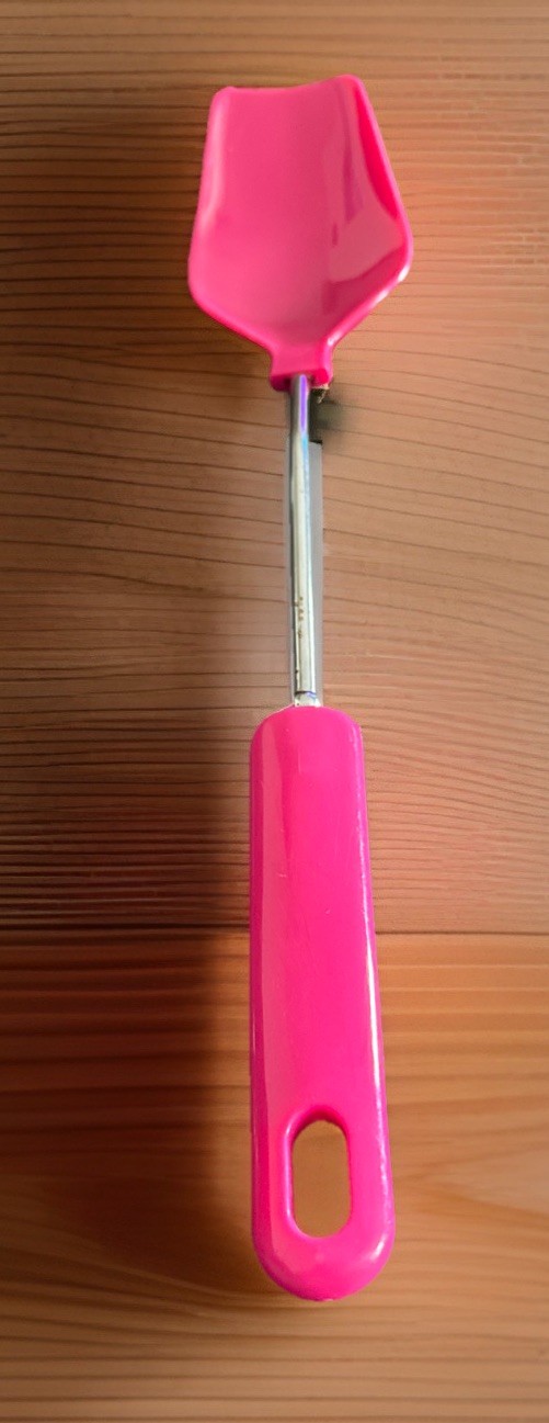 Pink Nylon 12 Inch Cooking Or Serving Spoon with Keyhole Handle Dishwasher Safe gallery