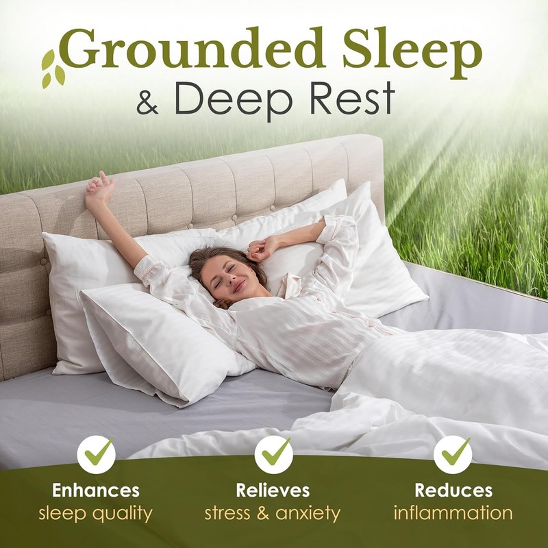 Grounding Sheets Full Size - Grey Earthing Sheets for Natural Sleep Enhancer - 9 gallery