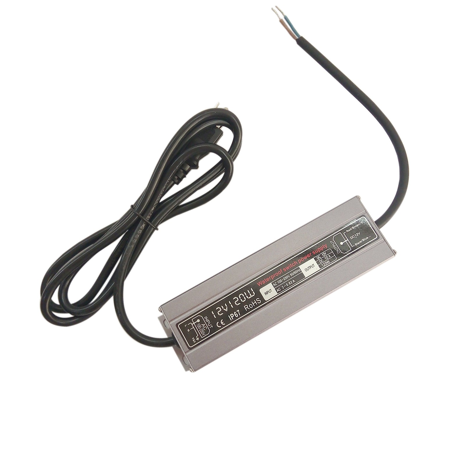 lenoup 120w Waterproof Power Supply Transformer,100-250v AC to 12v DC Output ... gallery