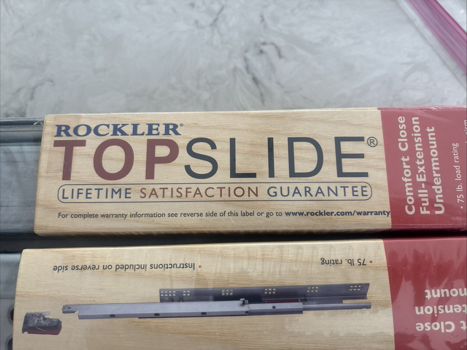 ROCKLER Top Slide Full Extension Heavy Duty Drawer Slides 21" 75 lb gallery
