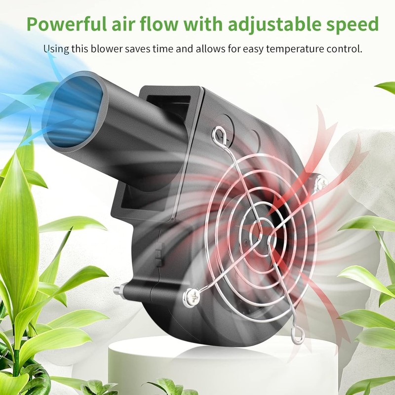 97mm x 33mm 12V/AC Variable Speed Centrifugal Fan for BBQ, Fireplaces, Camping gallery