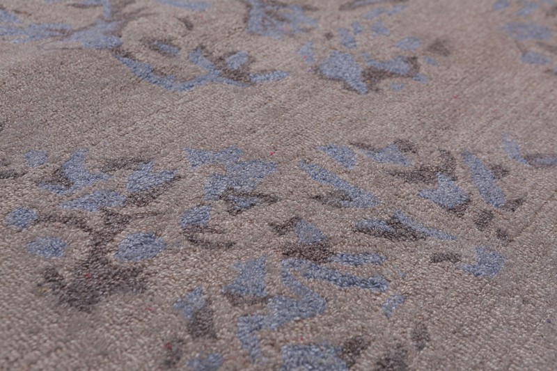 5'3" x 7'5" Handmade Erased pattern Wool Loop & Cut pile Area Rug AOR9847 Taupe gallery