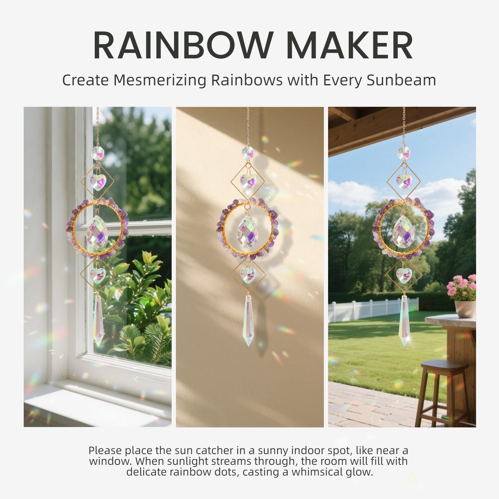 Colorful Crystal Prism Sun Catcher for Indoor Window Decor & Unique Gifts gallery