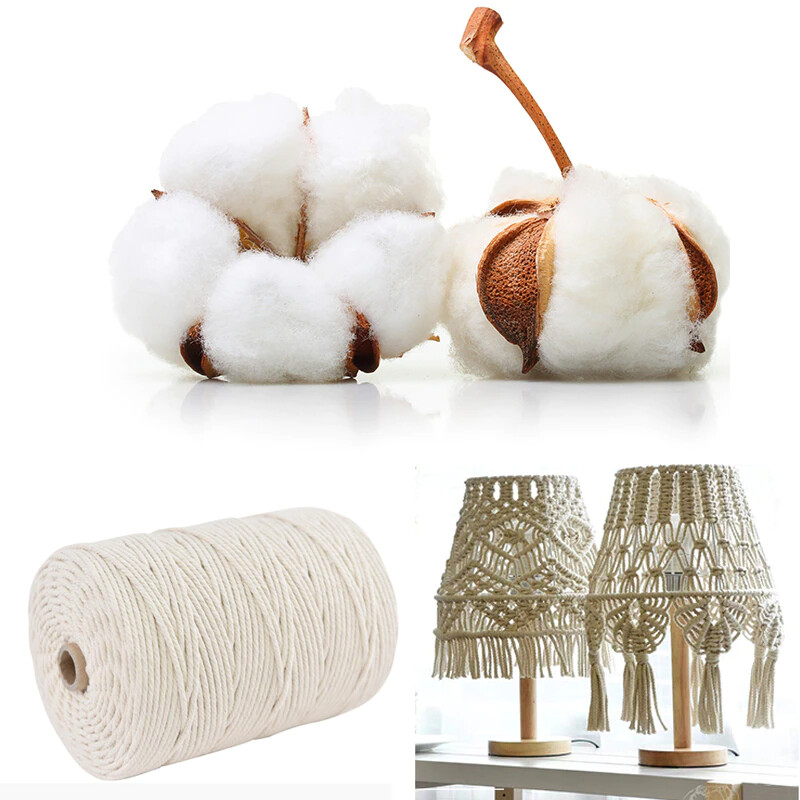 High Quality Macrame Rope Natural Handmade Cotton Cord Yarn Rope DIY WallHanging gallery